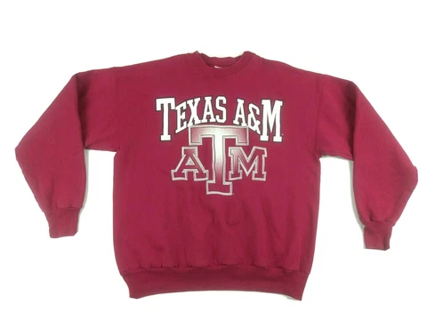 Vintage 90s Texas A&M Aggies Crewneck Sweatshirt Mens XL Hanes 50/50 Maroon Cover
