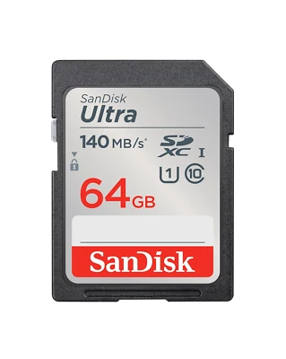 SanDisk Ultra SDXC Card, SD Card, Memory Card, 140 MB/s Read, SDSDUNB-064G-GN6IN - Bild 1 von 4