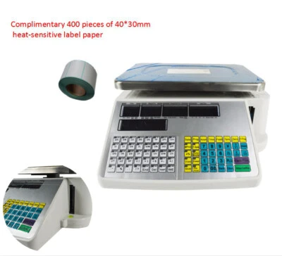 66lb Digital Scale Computer Price Electronic Count Weight with Printer Market - Image 1 of 4