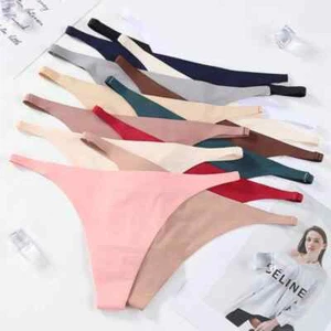 Seamless Panties Women Ice Silk Thongs Fashion Female Underwear Sexy Lingerie - Picture 1 of 37