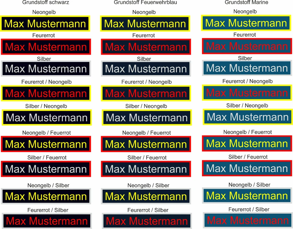 Feuerwehr Namensschild,Namensschild Feuerwehr, Namensschild mit Klett o. Flausch - Bild 1 von 4