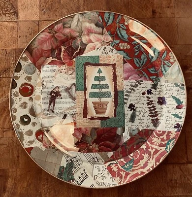 Plato redondo de vacaciones Decoupage vintage ¡NUNCA USADO PERFECTO ESTADO! Foto 1 de 3