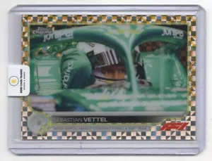 2022 Topps Chrome Formula 1 Gold Checker Flag Refractor Sebastian Vettel 10/50 - Picture 1 of 2