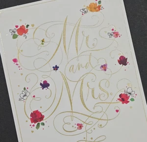Congratulations Card . Wedding . Marriage . Mr & Mrs . with Envelope .Hallmark - Picture 1 of 6