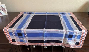 Vintage Jacqmar Of London 100% Silk Scarf Stunning Geometric Blues & Orange - Picture 1 of 6