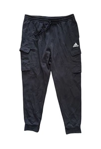 Adidas Essentials Fleece Cargo Pants Men's Size 2XL Regular Tapered Black HL2226 - Picture 1 of 10