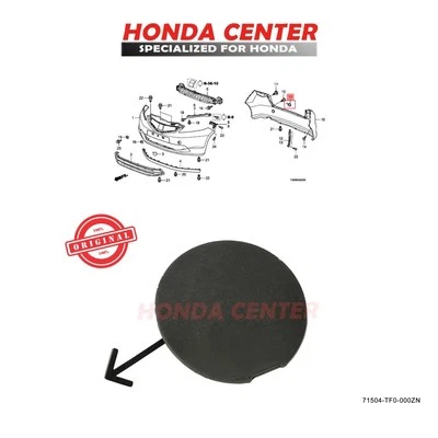 Rear Bumper Tow Cover Cap Fit For Honda Fit 2010-2011 71504TF0000ZN OEM/Original - Image 1 of 4