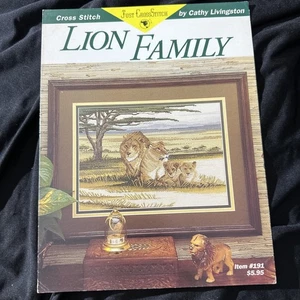 Just Cross Stitch BOOK #191 pattern LION FAMILY design Cathy Livingston - Picture 1 of 1
