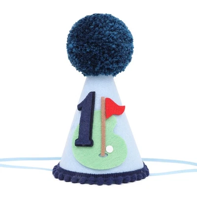 Golf 1st Birthday Hat for Boys - Hole in One 1st Birthday Crown, Golf First B... - Image 1 of 4