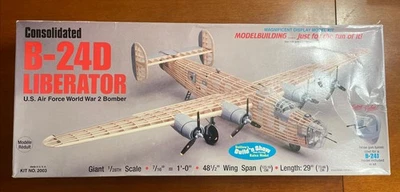 B-24D Liberator - Guillow's Wood 1/28 Scale Unassembled Kit#2003, Non-Flying - Image 1 of 4