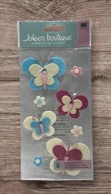 EK Success Jolee's Boutique Dimensional Stickers Felt Butterflies Scrapbook NEW - Image 1 of 2