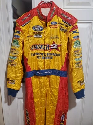 Kenny Wallace NASCAR Race Usado Traje de Fuego Autografiado Firmado Apilador 2 TRAJE DE CONDUCTOR Foto 1 de 4