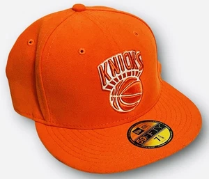 NEW YORK KNICKS New Era Hardwood Classics Talla 7 5/8 NBA Gorra Naranja Sobre Naranja - Imagen 1 de 5