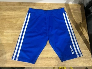 Adidas Girl’s Climalite Bright Blue Bicycle Shorts Sz. M (10/12) Style AH4298 - Picture 1 of 6