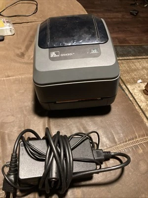 Zebra Thermal Transfer Label Printer GX430t GX43-102410-000 w/ Power Supply - Image 1 of 4