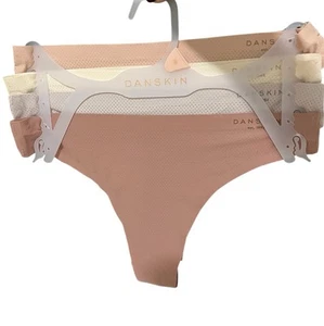 Danskin 4 Pack Womens Thong Panties Underwear Medium Nylon Spandex - Picture 1 of 4