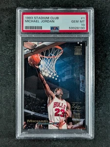 1993-94 Topps Stadium Club MICHAEL JORDAN HOF Triple Double Vintage #1 PSA 10 - Picture 1 of 3