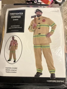 Nuovo costume pompiere pompiere Halloween adulto taglie forti 2XL 48-52 XXL - Foto 1 di 7