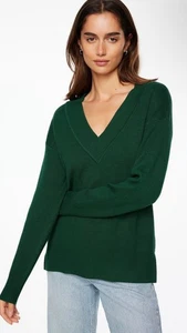 Maglione Galizia manica lunga nuovo con etichette $98 by anthropologie scollo a V verde taglia XL - Foto 1 di 14