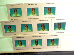 RARE Cincnati Reds 1985 MLB Made TV card / slide tm Set 10 Pete Rose Davis etc - Bild 1 von 3