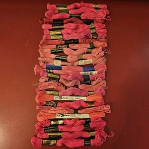 Pink Embroidery Floss JP Coats, Galaxy, DMC, Star Lot Of 24 Vintage - Picture 1 of 5