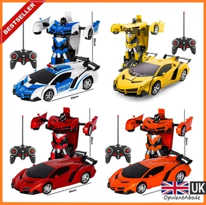 2 in 1 Transforming Elektro Ferngesteuertes Auto Lambo Roboter RC Auto Figur Spielzeug UK - Bild 1 von 6