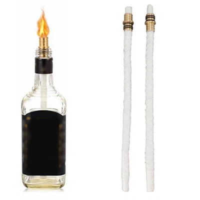 Wine Bottle Torch Wicks Torch Wicks 10PCS With 2PCS Brass Torch Wick Holders And - Image 1 of 4