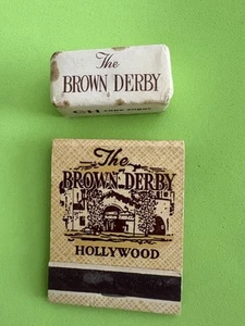 Libro fiammiferi completo vintage - Brown Derby Hollywood CA ristorante/cubo di zucchero - Foto 1 di 4