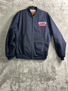 Cintas Express Oil Change Work Jacket Men’s Large Navy Blue Mechanic Uniform L - Picture 1 of 11
