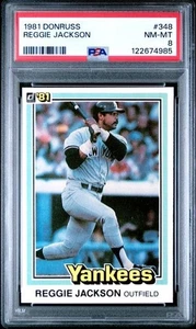 Donruss #348 1981 - Reggie Jackson - PSA 8 - ¡Casi como nuevo!! - Imagen 1 de 2