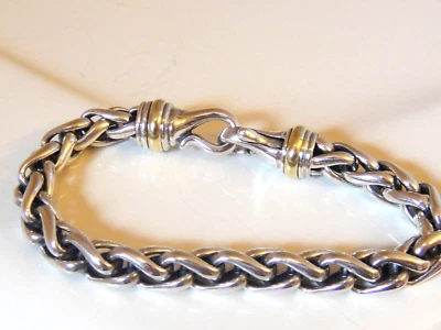 PULSERA CADENA TRIGO SS ORO 14K DAVID YURMAN 8mm, 7,5" Foto 1 de 4