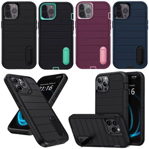 For Apple iPhone 12 Pro Max/12 Pro/12 Heavy Duty Kickstand Hard Phone Case Cover - Picture 1 of 70