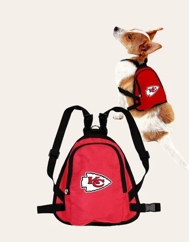 NFL Pet Mini Backpack Med. Pet Apparel Dog Accessory Dog Red Kansas City Chiefs Cover