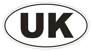 UK United Kingdom Country Code Oval Bumper Sticker or Helmet Sticker D1069 - Picture 1 of 1