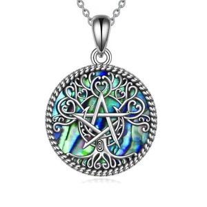 YFN Pentagram Pentacle Wiccan Necklace Sterling Silver Magic Amulet Tree of L... - Picture 1 of 6