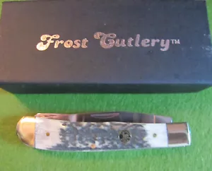 Frost Trophy Stag TS-108DS Stag Handle 4" Trapper Pocketknife - Picture 1 of 9