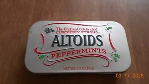 Vintage Altoids Peppermint Holiday Empty Hinged Metal Container 8" X 4" X 1.25" - Picture 1 of 1