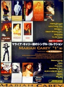 Mariah Carey #1 seltenes japanisches Werbeplakat Sony 1998 mit 3" CDs Cover - Bild 1 von 1