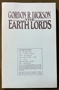 Gordon R. Dickson The Earthlords Uncorrected Proof 1989 ARC - Picture 1 of 8