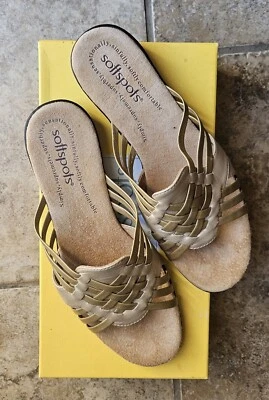 Softspots Comfort Woven Wedge Slide Beige Shoe Size 8.5N - Image 1 of 4