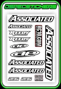 TEAM ASSOCIATED AE REEDY RC10 STICKER SHEET A4 BNIP VINTAGE RC8 B6 TC7 RC CAR XP - Picture 1 of 6