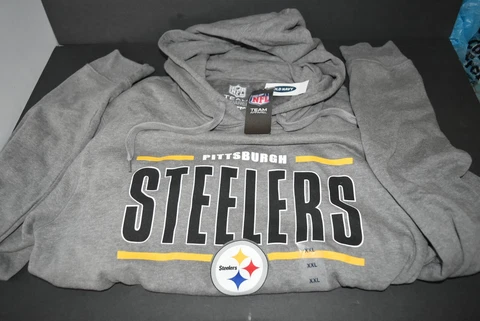 NFL TEAM APPAREL PITTSBURGH STEELERS PULLOVER SWEATSHIRT HOODIE NWT ~ XXL Cover