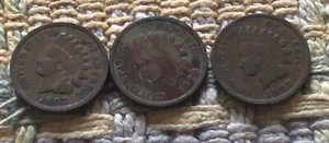1899, 1907 X2 Your Get 3 Indian Cent Actual Penny’s Nice Looking Coins M054 - Picture 1 of 2