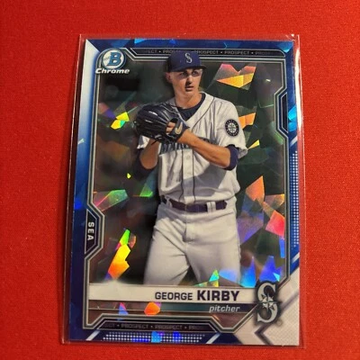 2021 Bowman Chrome Sapphire Prospect #BCP-117 George Kirby Seattle Mariners - Image 1 of 2