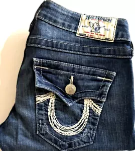 True Religion Womens Size W25 x L30 Skinny Leg Blue Denim Jeans USA - Picture 1 of 8