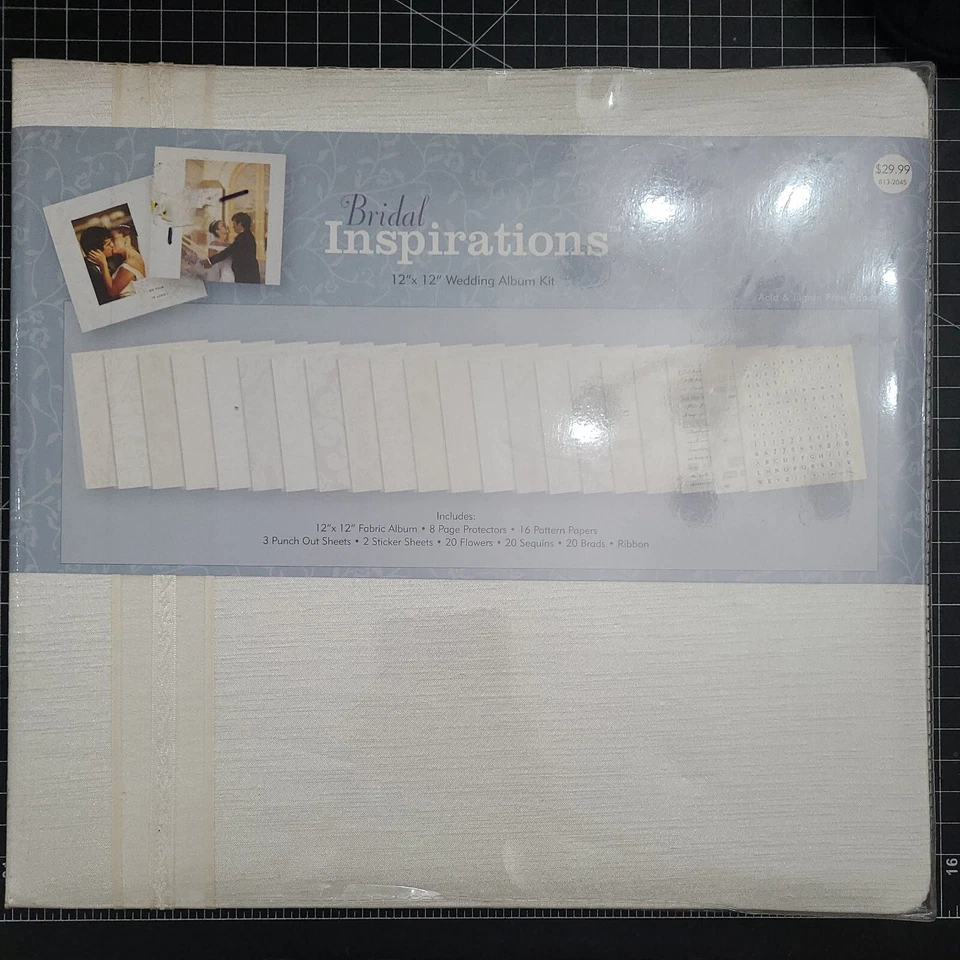 Bridal Inspirations12 x 12 White Floral Scrapbook Photo Album Wedding Open item - Image 1 of 4