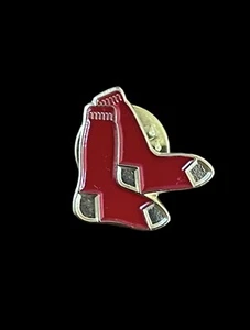 Boston Red Sox Pin Baseball Sock Logo Red And Gold Lapel Pin - Picture 1 of 8