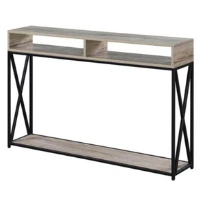 Convenience Concepts Console Tables 47.25" W/ 2-Shelves Metal Sandstone/Black - Picture 1 of 4