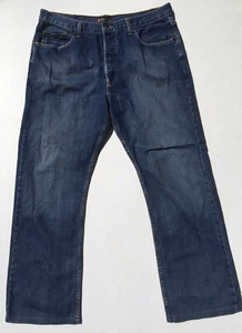 Levis 502 Bootcut Blue Wash Jeans Button Fly W36 L29 - Hemmed - Picture 1 of 5