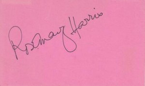 ROSEMARY HARRIS Signed 3X5 Index Card Actress/Spiderman COA